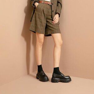 NEW BeauToday Classic Platform Penny Loafers with Lug Sole for Women